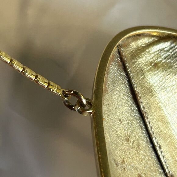 Judith Leiber Vintage 1970's Shell Minaudiere Purse Shoulder Bag Gold Clutch EUC - Picture 13 of 14